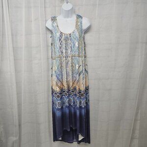 World Unity Dress Midi Sleeveless Boho Festival Casual Crochet M